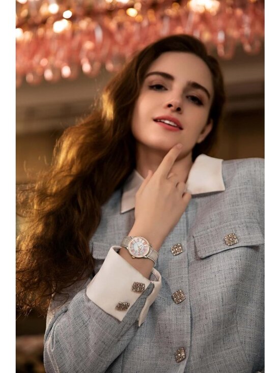 Women\'s Beige Dainty Watch Mother of Pearl Dial Leather Strap Quartz Wrist Watch main image 4